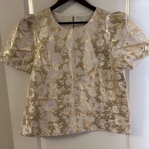 J crew Gold floral top